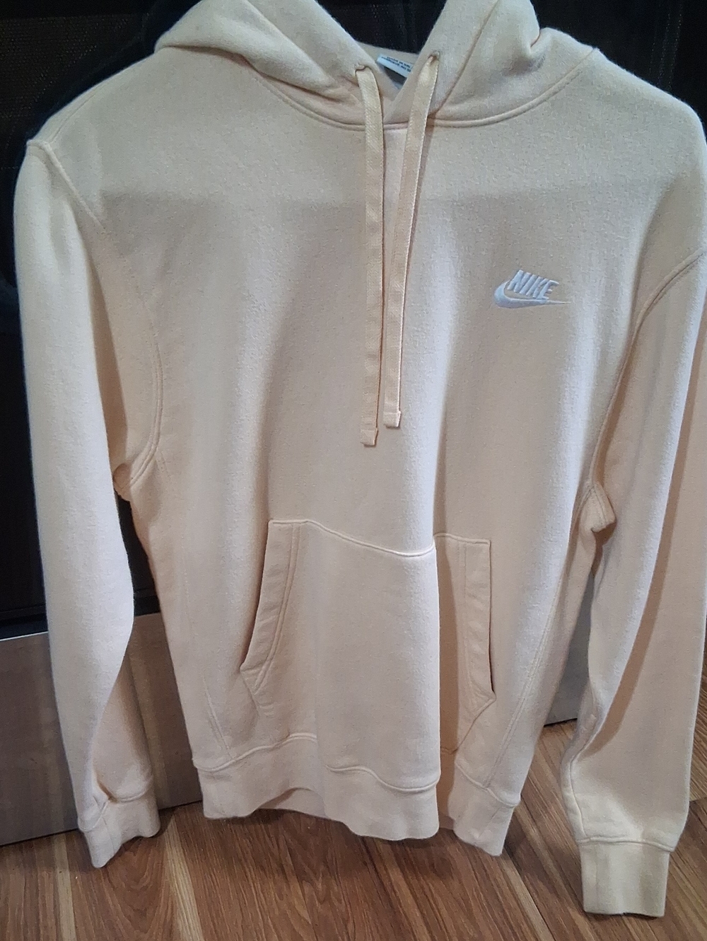 Nike Women's Light Cream Crewneck Hoodie with Embroidered Logo
